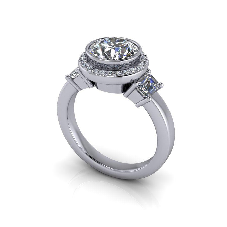 14kt white gold Engagement Ring Bel Viaggio Designs, LLC