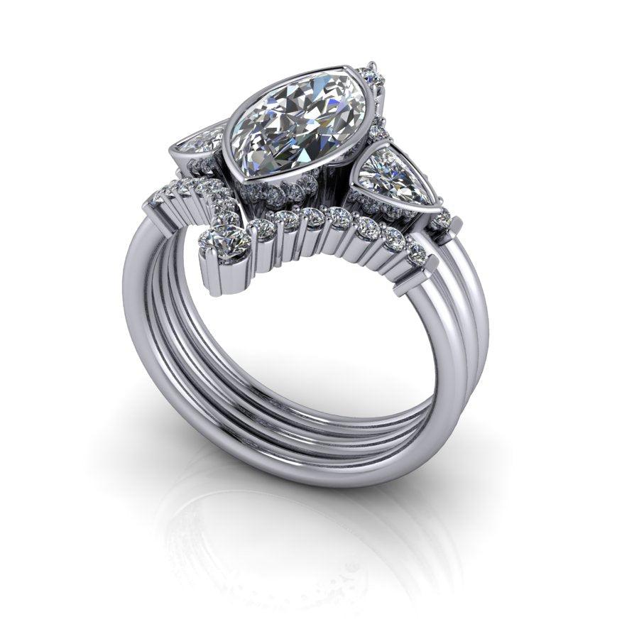 10kt white gold Engagement Ring Bel Viaggio Designs, LLC