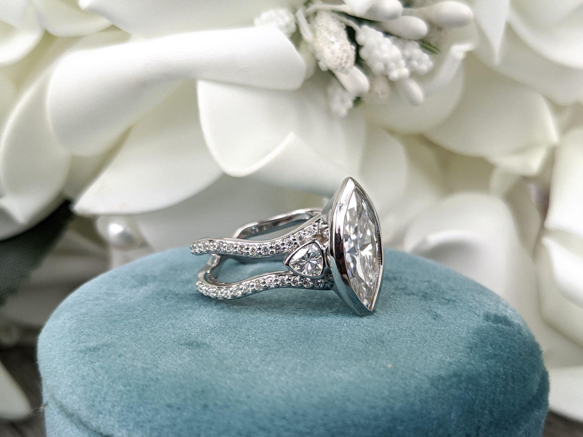 10kt white gold Engagement Ring Bel Viaggio Designs, LLC