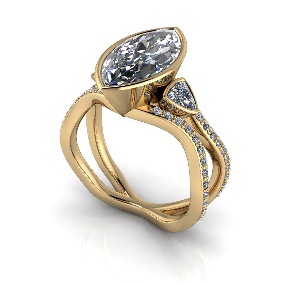 10kt yellow gold Engagement Ring Bel Viaggio Designs, LLC