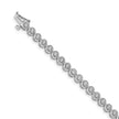 Lab grown diamond circle bracelet in 14k white gold with bezel set round stones