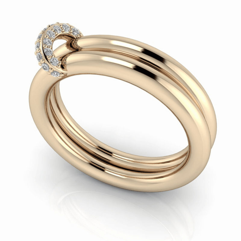 Diamond Connected Rings Stacking Bands by Bel Viaggio 