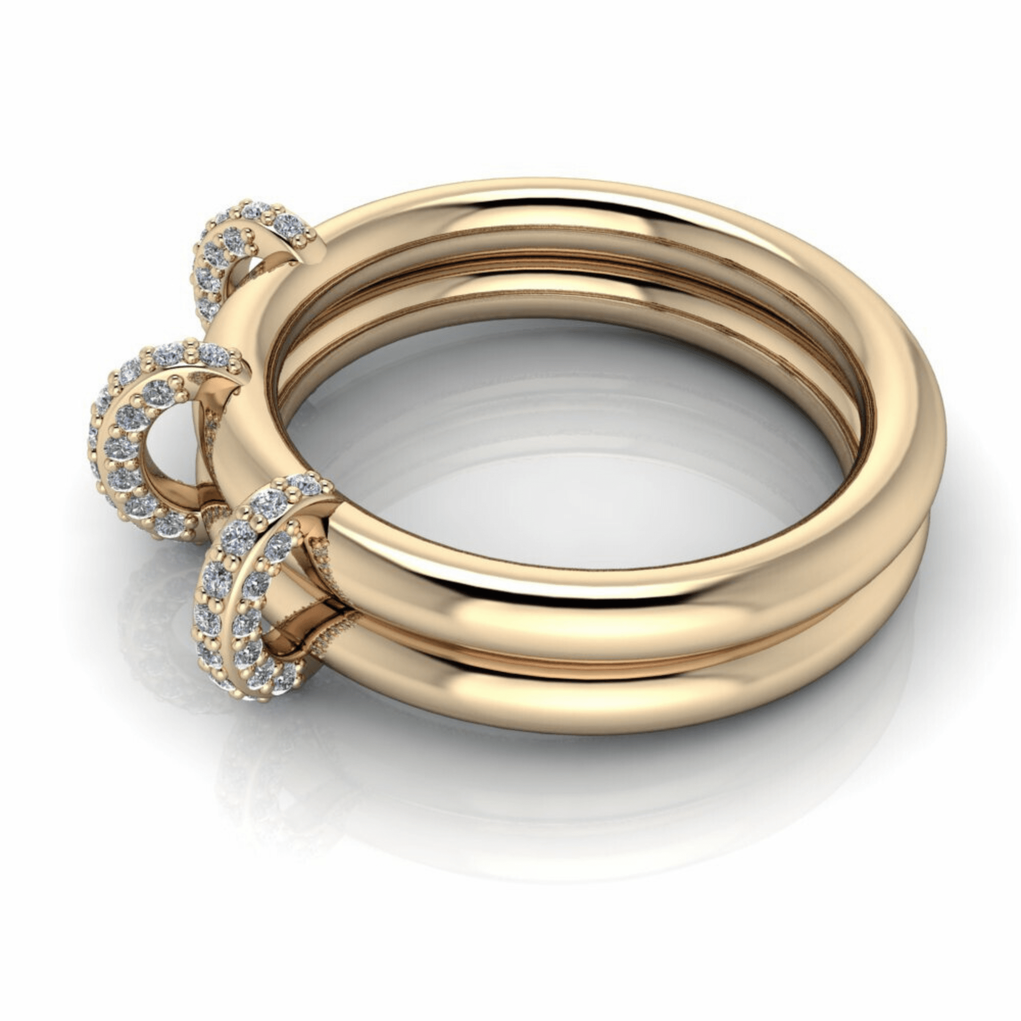 Diamond Connected Rings Stacking Bands by Bel Viaggio 