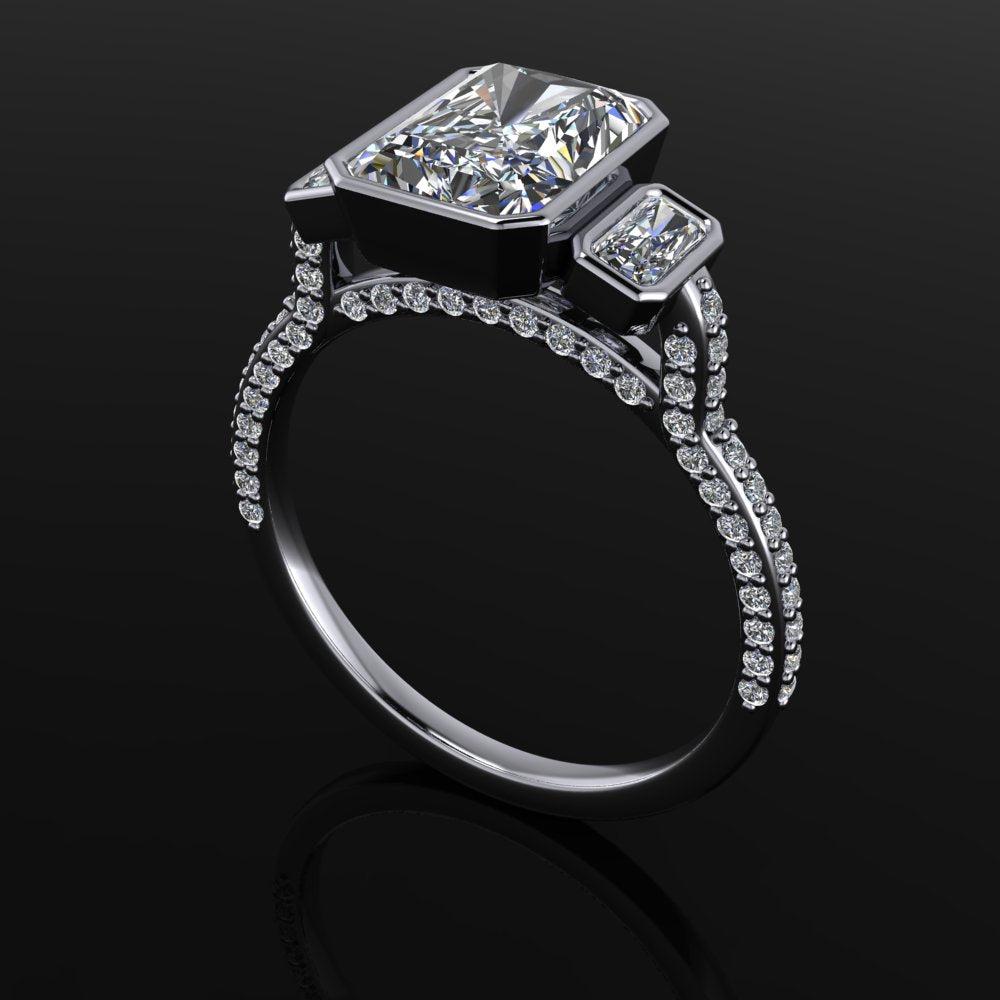 10kt white gold Engagement Ring Bel Viaggio Designs, LLC