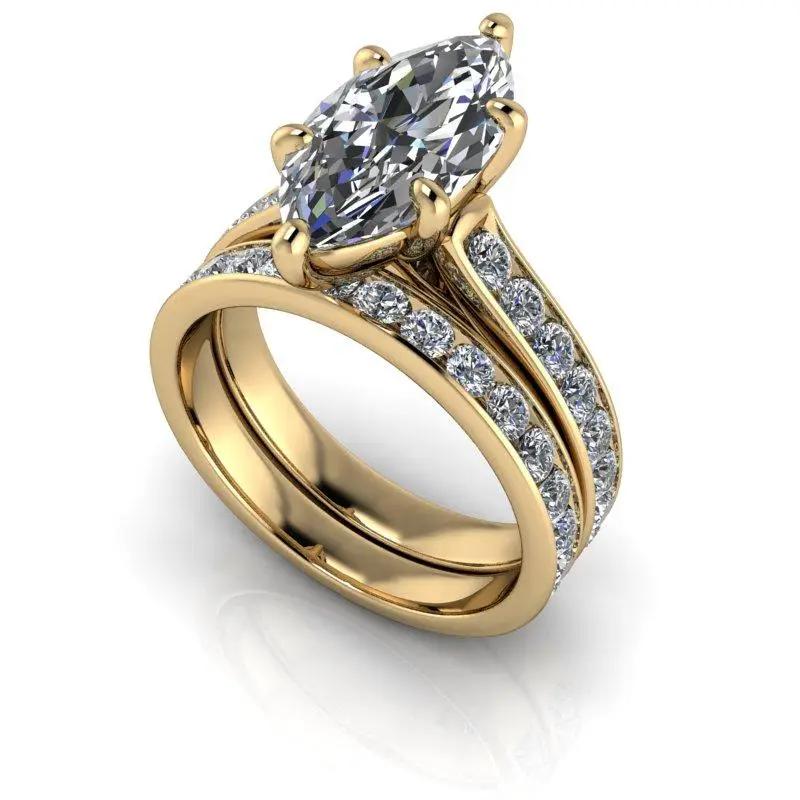 14 kt yellow gold bridal set Bel Viaggio Designs, LLC