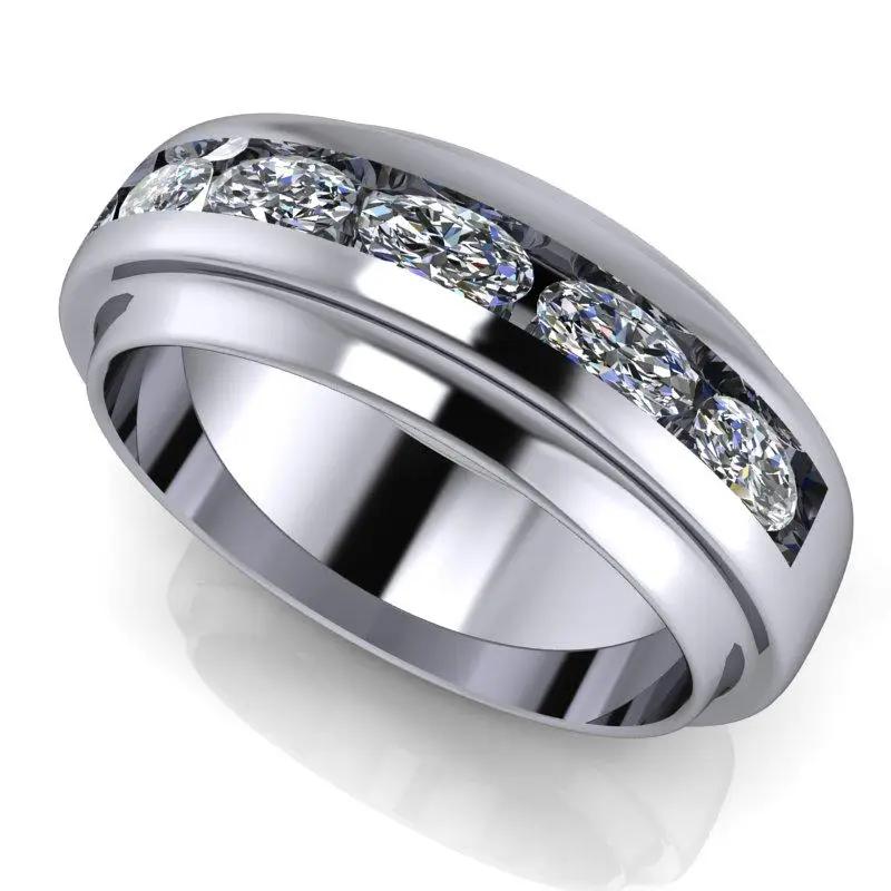 14kt White Gold Men's Wedding Bands Bel Viaggio Designs, LLC