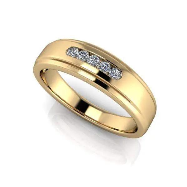 10kt yellow gold Men's Wedding Bands Bel Viaggio Designs, LLC