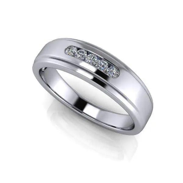 10kt white gold Men's Wedding Bands Bel Viaggio Designs, LLC