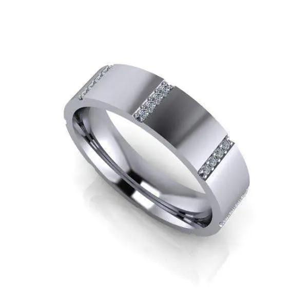 10kt white gold Men's Wedding Bands Bel Viaggio Designs, LLC