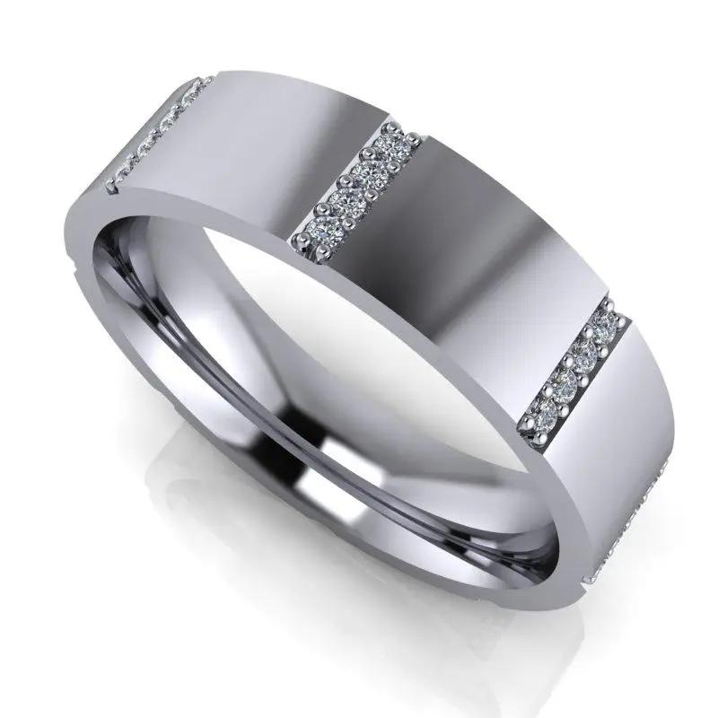 14kt White Gold Men's Wedding Bands Bel Viaggio Designs, LLC