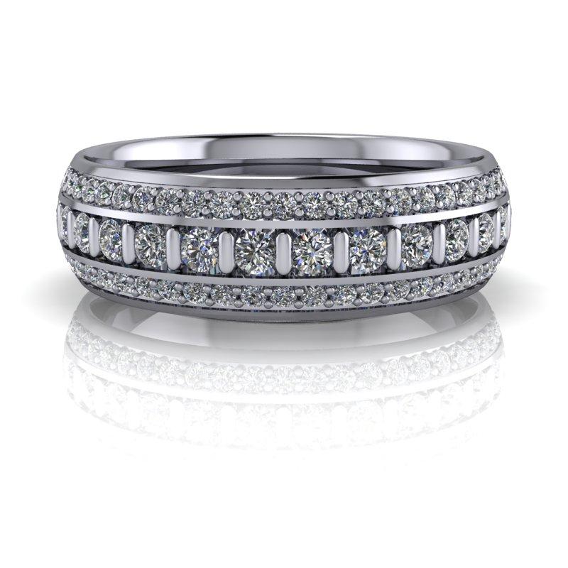 10kt white gold Men's Wedding Bands Bel Viaggio Designs, LLC