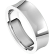 Men's silver comfort fit concave band ring with polished finish