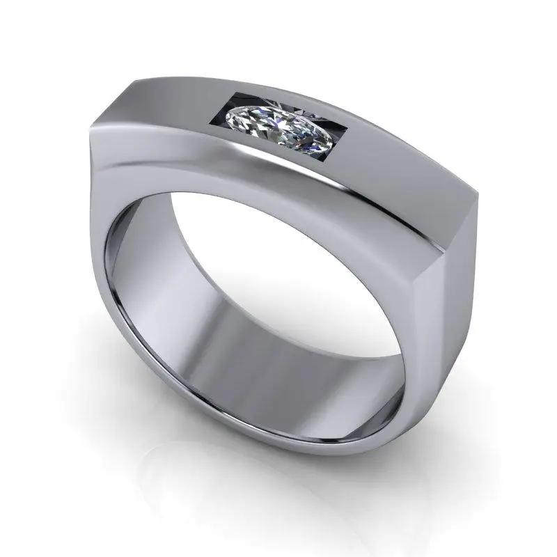 14 kt White Gold Men's Wedding Bands Bel Viaggio Designs, LLC