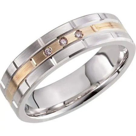 14 kt White/Yellow Gold Wedding Band Bel Viaggio Designs, LLC