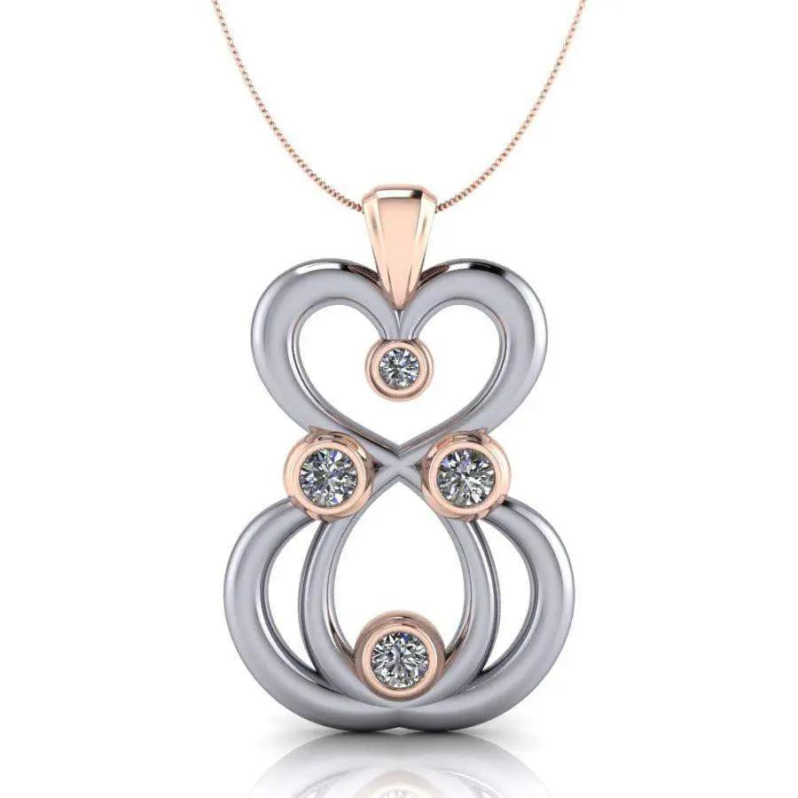 14 kt White/Rose Gold necklace Bel Viaggio Designs, LLC