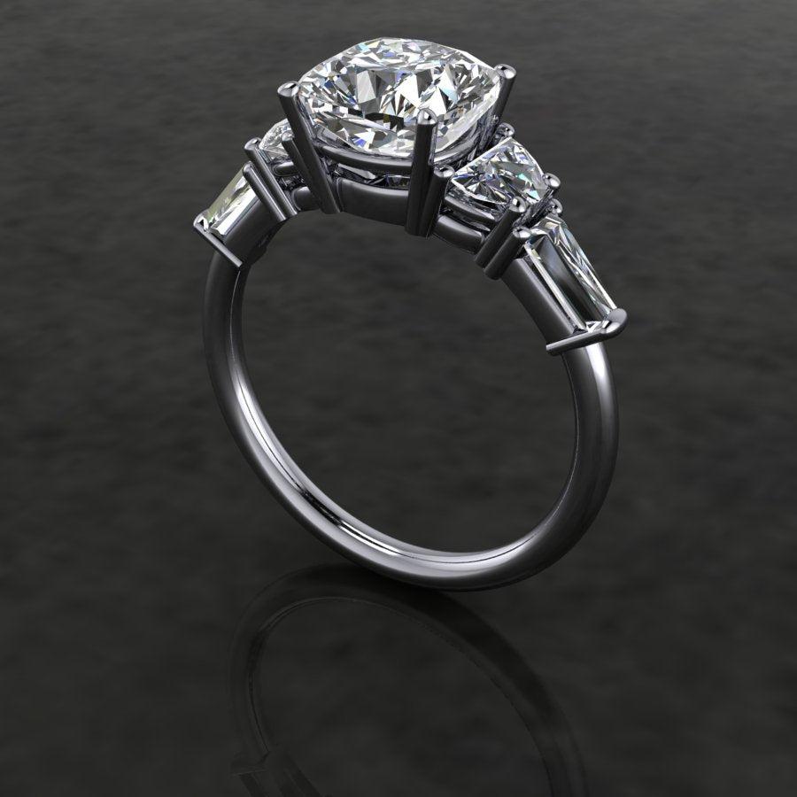 14 kt white gold Engagement Ring Bel Viaggio Designs, LLC