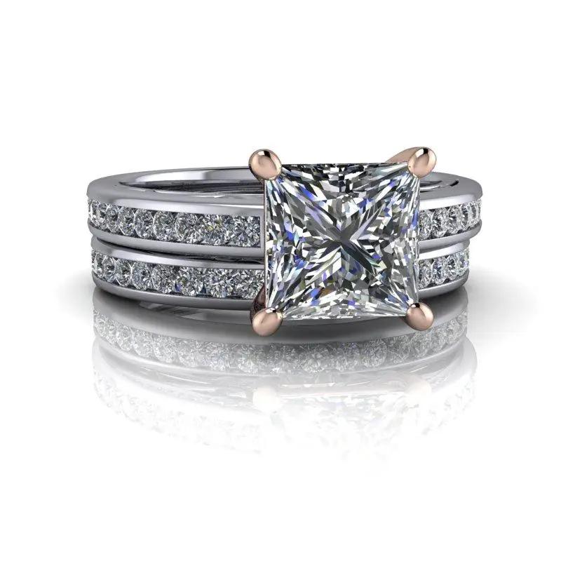 14 kt white gold bridal set Bel Viaggio Designs, LLC