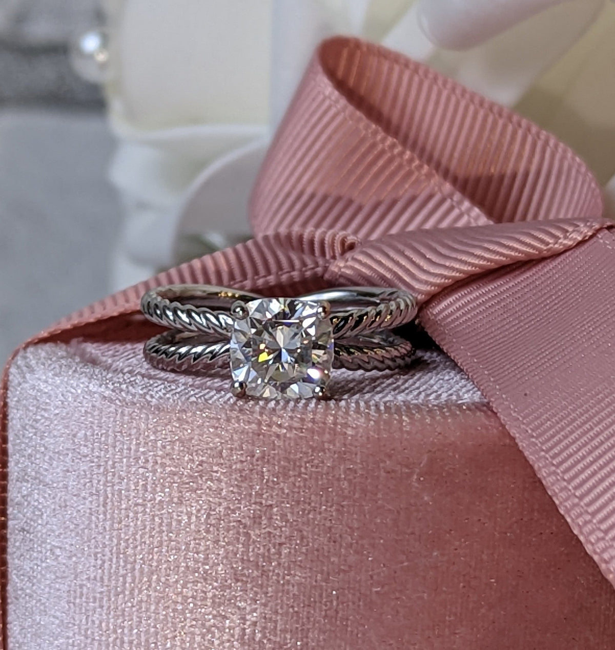 14kt white gold Engagement Ring Bel Viaggio Designs, LLC