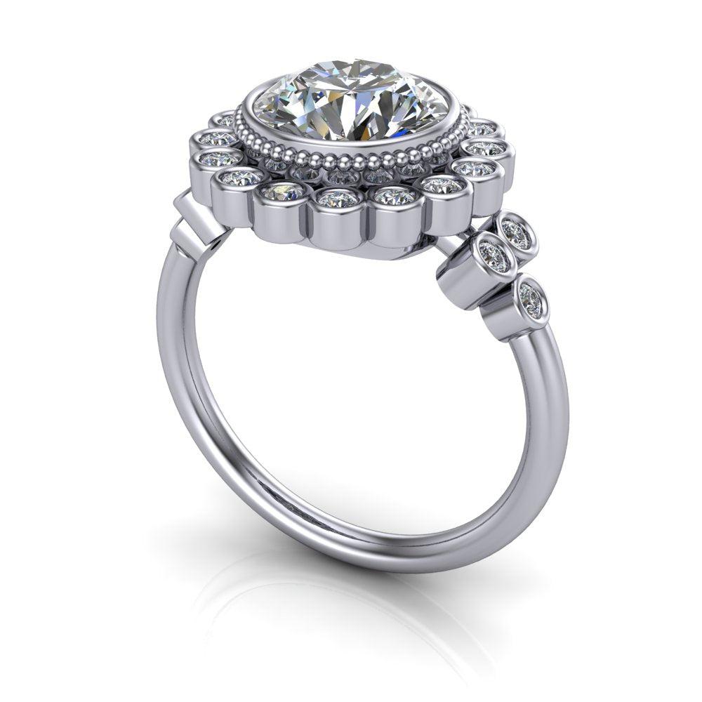 10kt white gold Engagement Ring Bel Viaggio Designs, LLC
