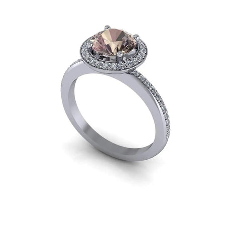 14kt white gold Morganite Rings Bel Viaggio Designs, LLC