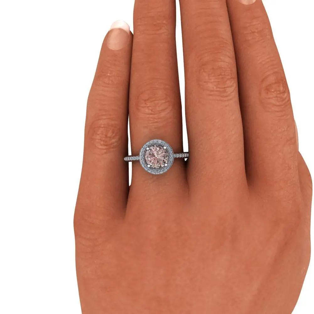 14kt white gold Morganite Rings Bel Viaggio Designs, LLC