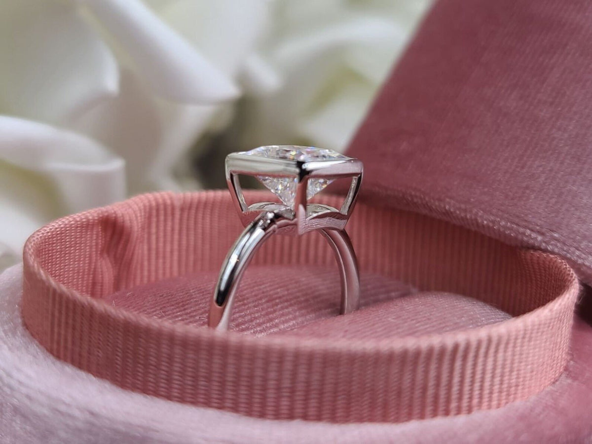 Solitaire Engagement Princess Cut Simulated Diamond Ring