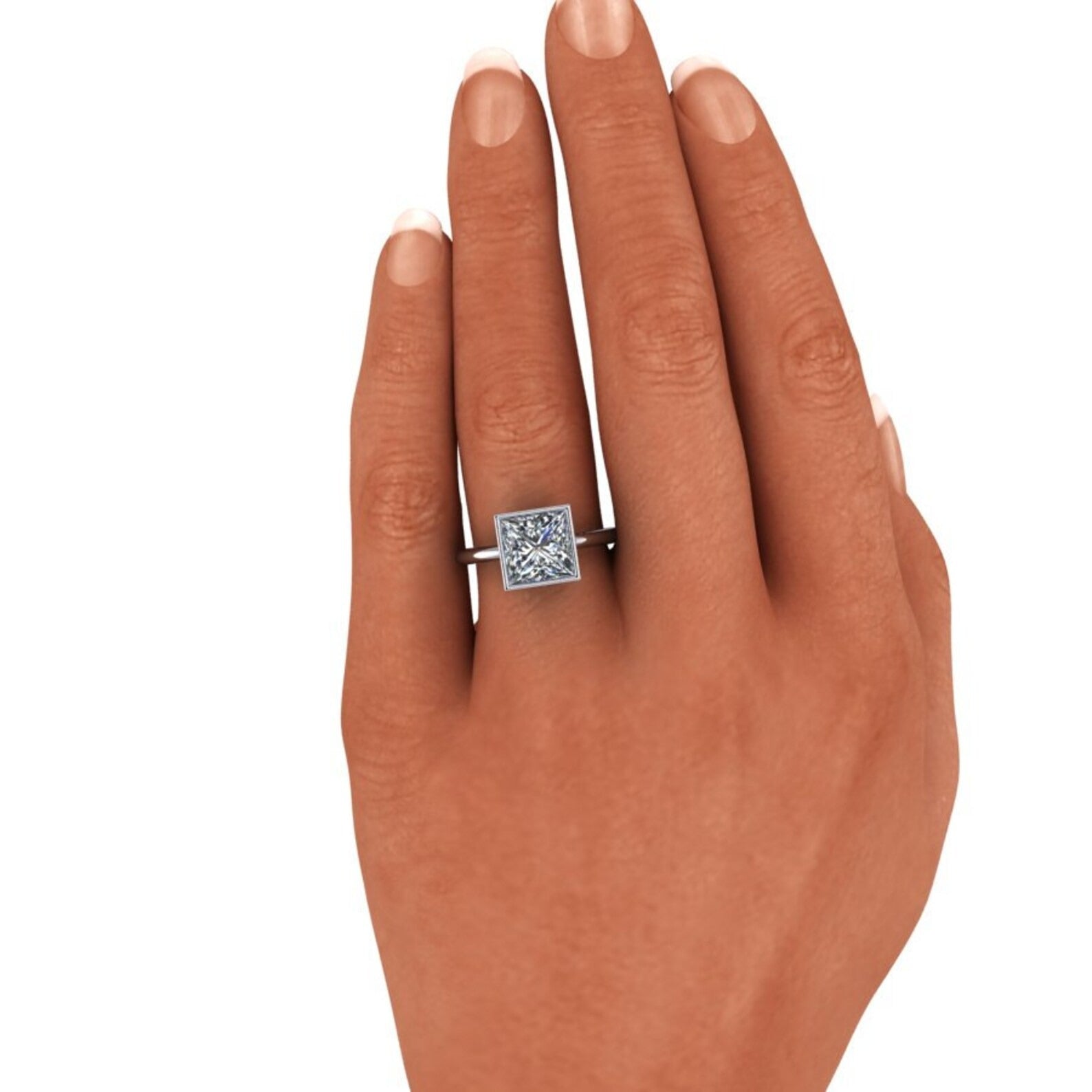 Solitaire Engagement Princess Cut Simulated Diamond Ring