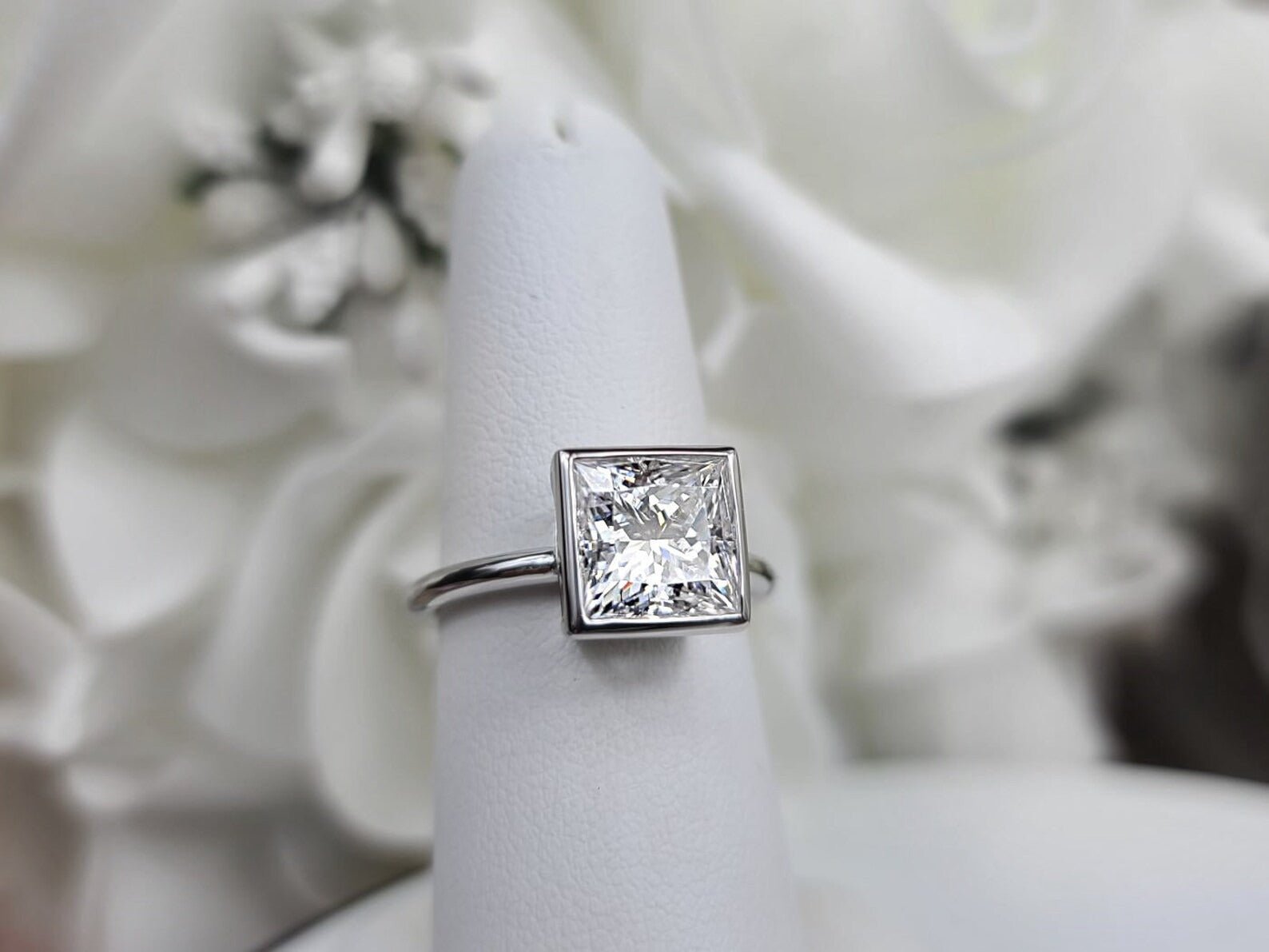 Solitaire Engagement Princess Cut Simulated Diamond Ring